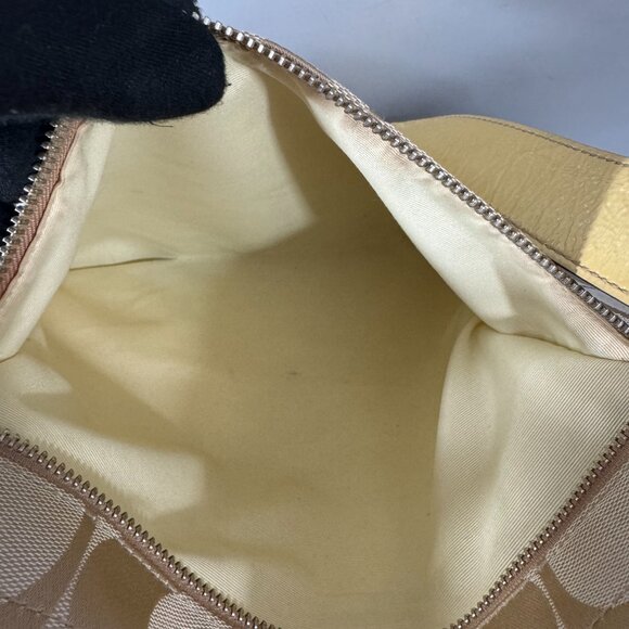 Coach F15067 Soho Signature Duffle Shoulder Bag Tan/ Gold - Picture 8 of 13